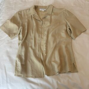 JAEGER 100% SILK CREAM BLOUSE SHIRT LADIES SIZE UK 14